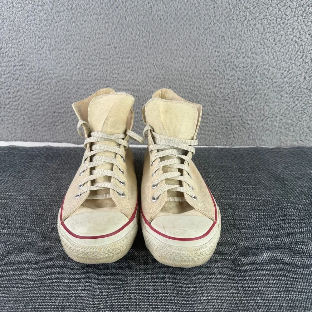 Vintage Made in USA Converse Chuck Taylor High Top Size 11 Natural Cream 90s